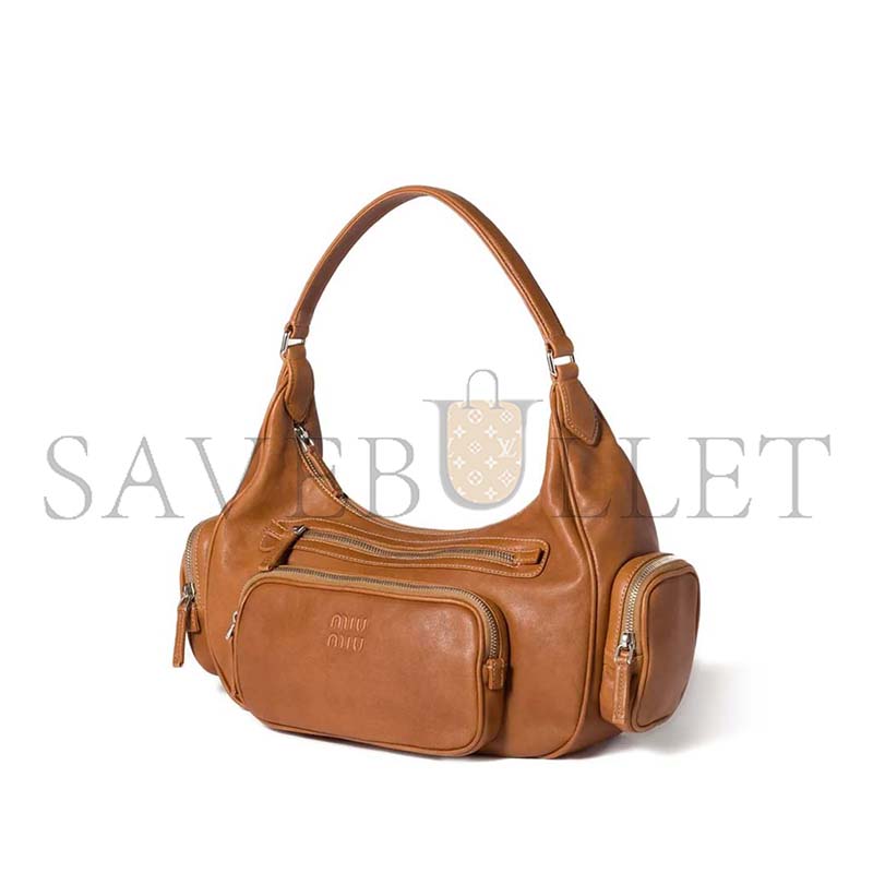 MIU MIU NAPPA LEATHER POCKET TOP HANDLE BAG 5BC189 (38*20*14cm)